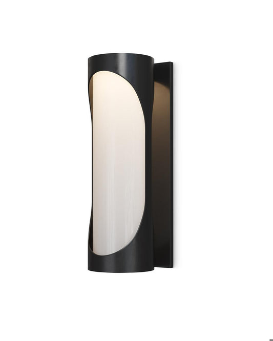 Currey and Company Swale Large Outdoor Wall Sconce Black, White
