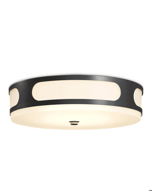 Currey and Company Swale Outdoor Flush Mount Black, White