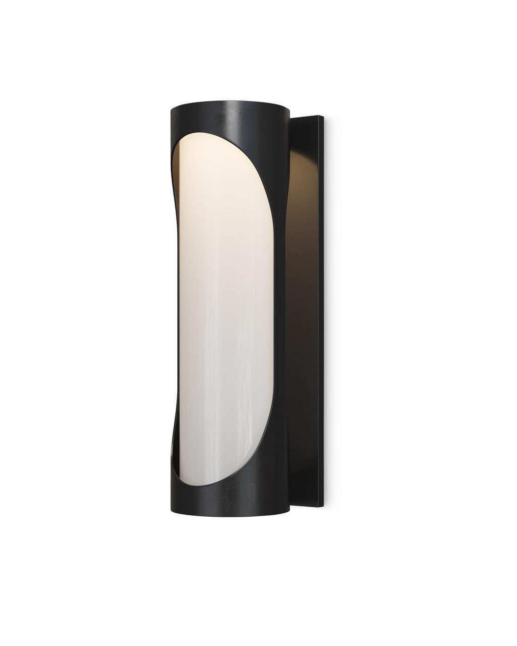 Currey and Company Swale Small Outdoor Wall Sconce Black, White