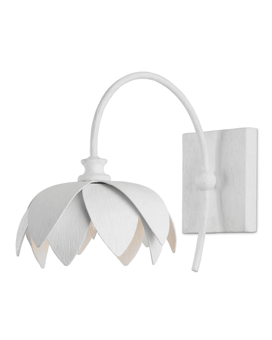 Currey and Company Sweetheart Wall Sconce Gesso White