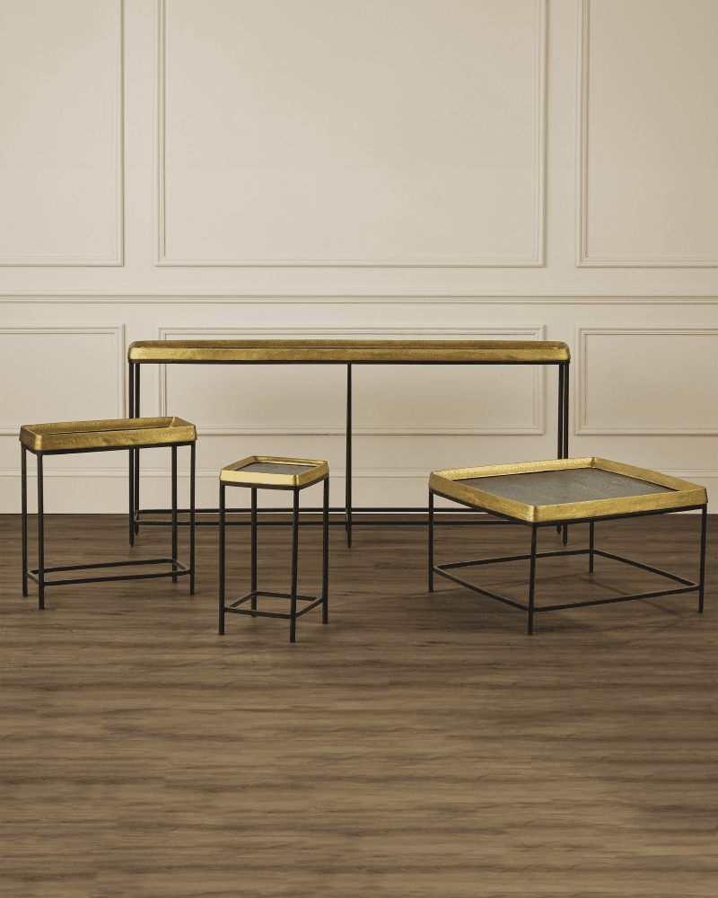Currey and Company Tanay Brass Side Table