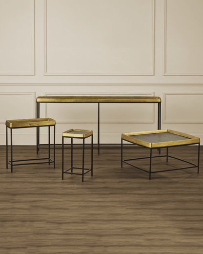Currey and Company Tanay Brass Side Table