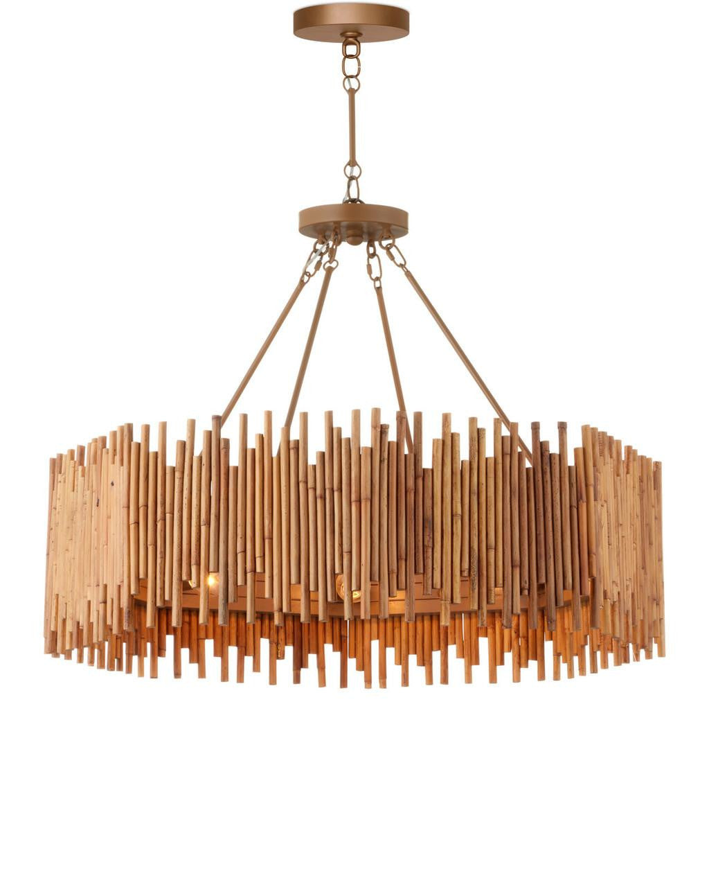 Currey and Company Teahouse Chandelier Natural, Khaki
