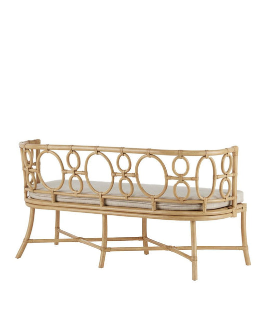 Currey and Company Tegal Natural Bench, Finn Natural