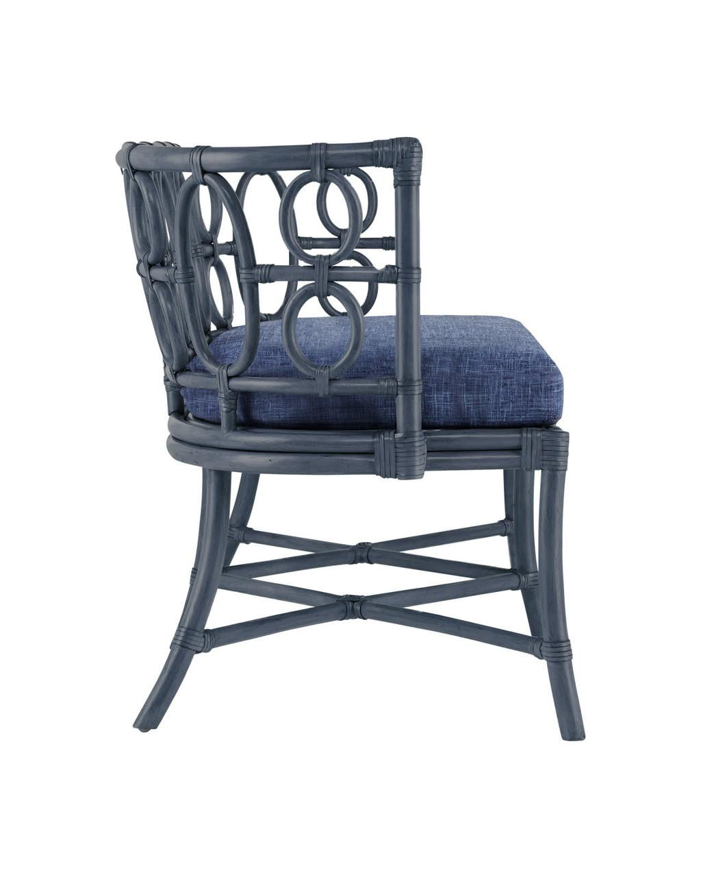 Currey and Company Tegal Navy Bench, Finn Indigo
