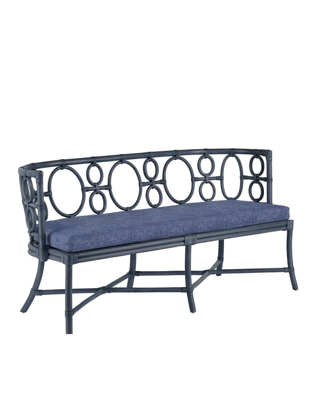 Currey and Company Tegal Navy Bench, Finn Indigo Vintage Navy, Finn Indigo