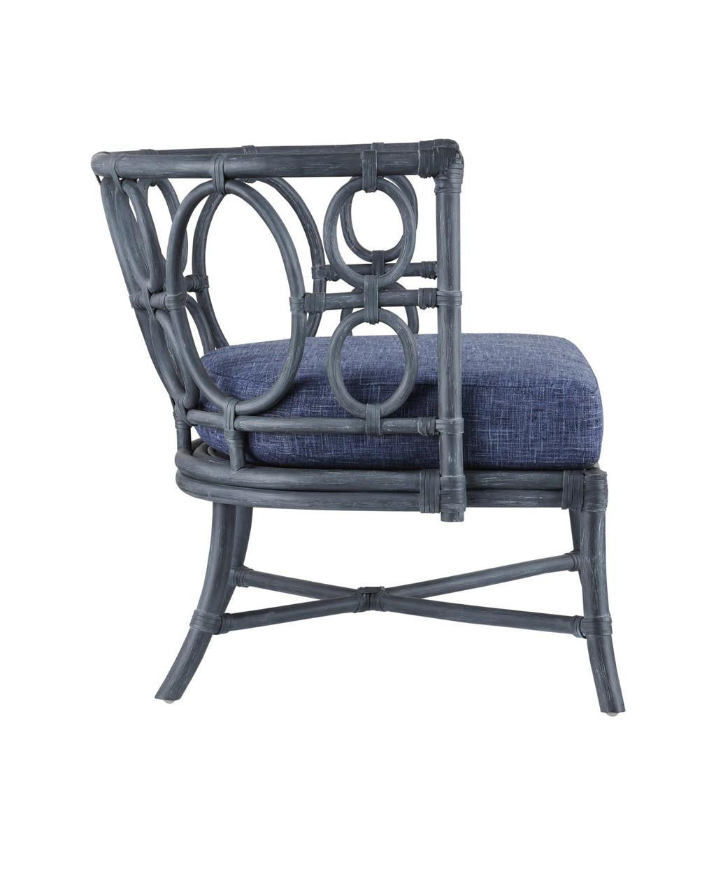 Currey and Company Tegal Navy Chair, Finn Indigo
