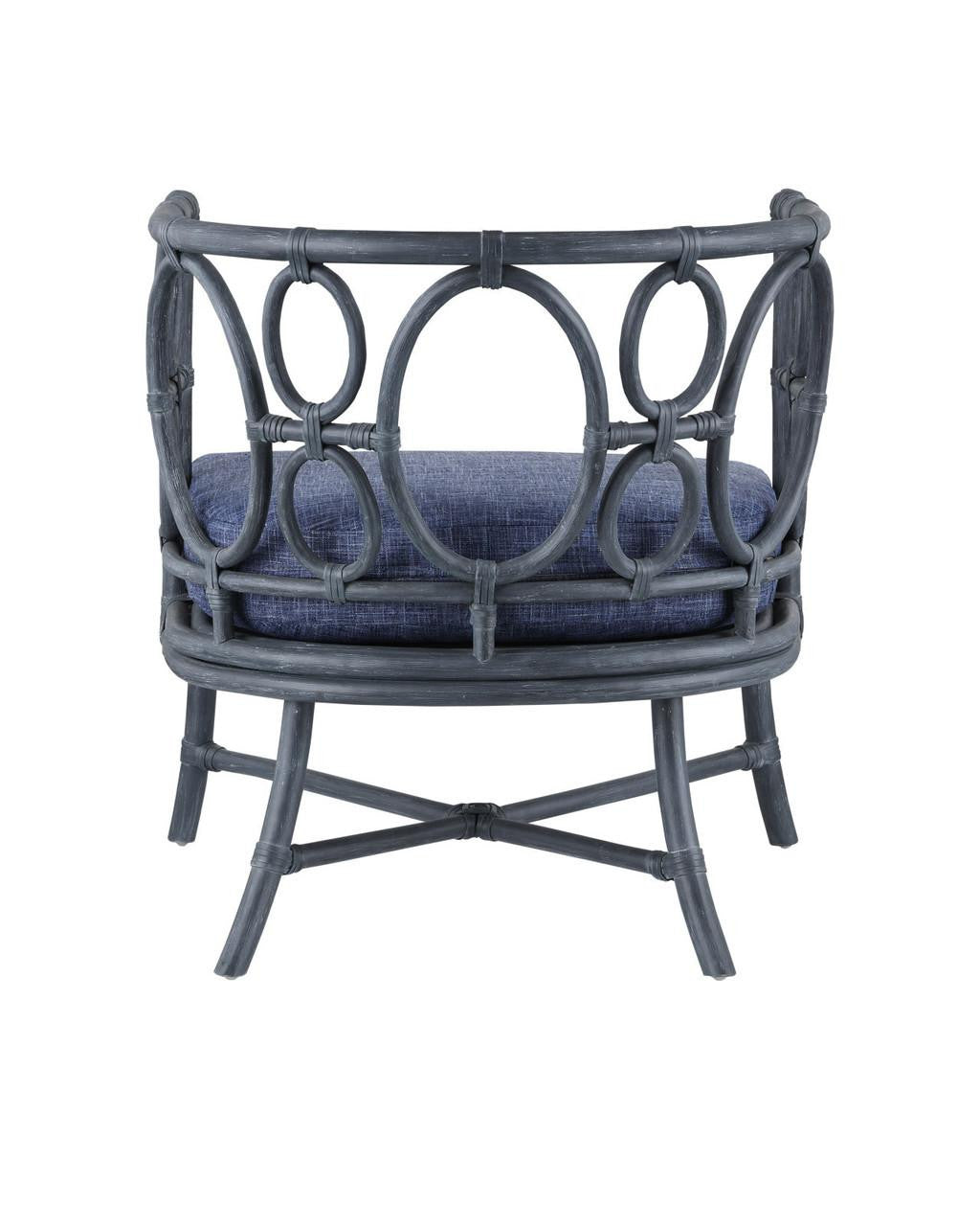 Currey and Company Tegal Navy Chair, Finn Indigo