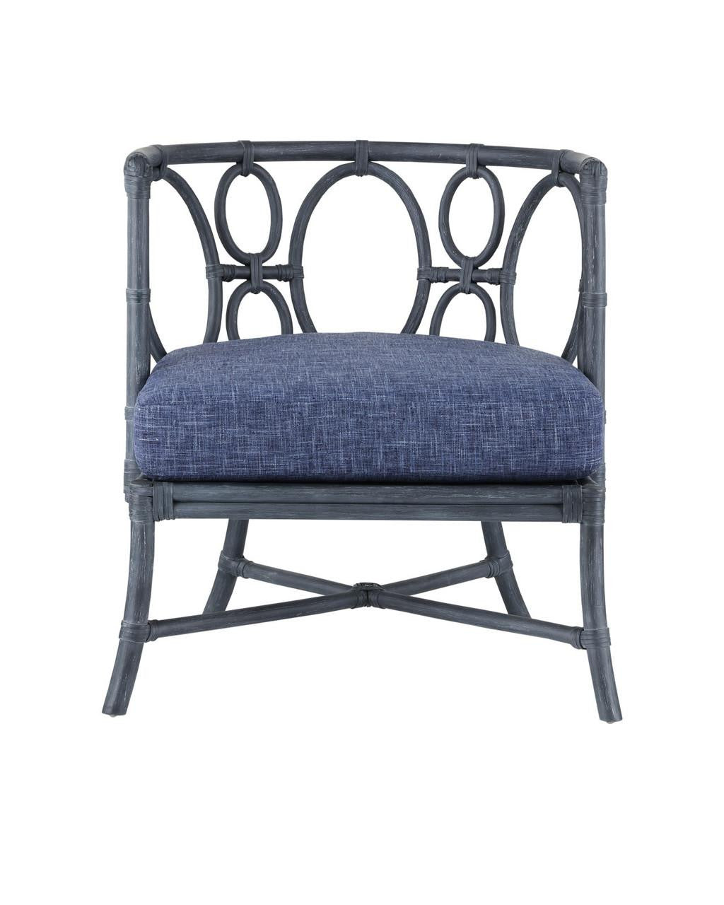 Currey and Company Tegal Navy Chair, Finn Indigo
