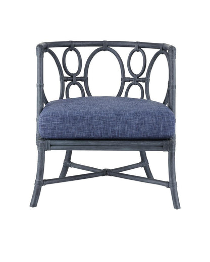 Currey and Company Tegal Navy Chair, Finn Indigo