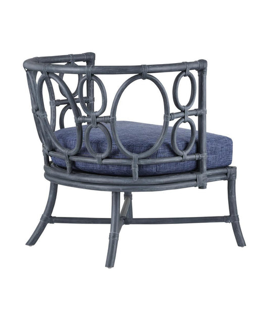 Currey and Company Tegal Navy Chair, Finn Indigo