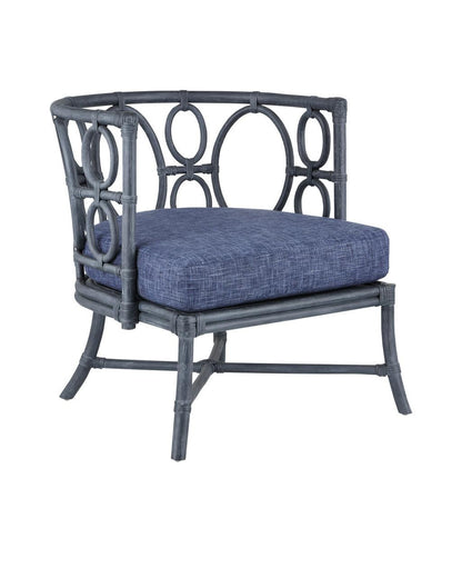Currey and Company Tegal Navy Chair, Finn Indigo Vintage Navy