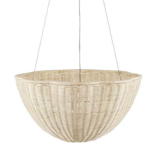 Currey and Company Telos Pendant Bleached Natural, Vanilla