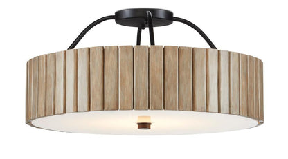 Currey and Company Tetterby Semi-Flush Mount Taupe, Black, White