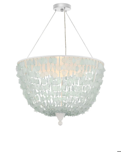 Currey and Company Thalassa Pendant Seaglass, Sugar White