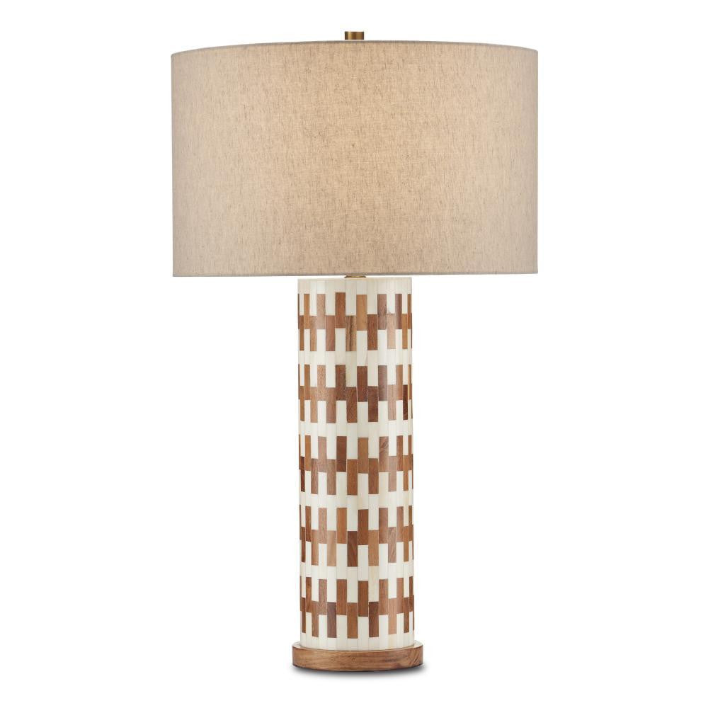 Currey and Company Tia Table Lamp White, Natural