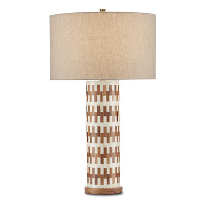 Currey and Company Tia Table Lamp White, Natural