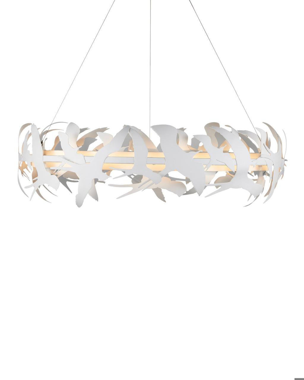 Currey and Company Tijereta White Chandelier