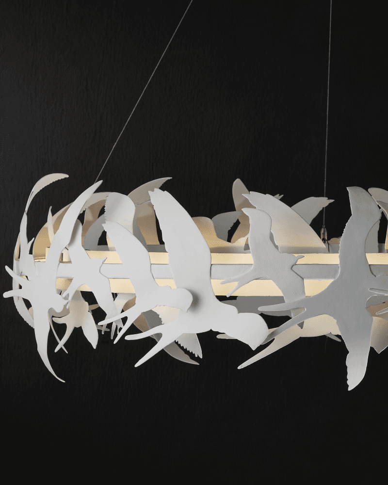 Currey and Company Tijereta White Chandelier