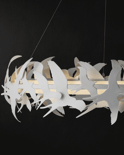 Currey and Company Tijereta White Chandelier