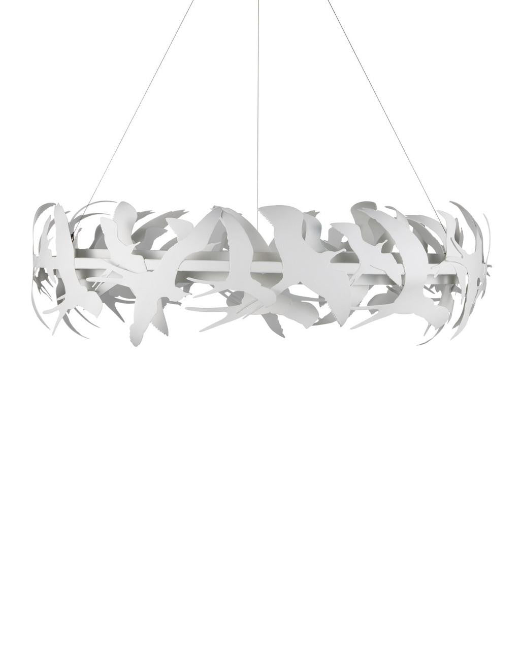 Currey and Company Tijereta White Chandelier