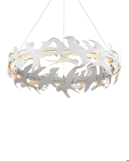 Currey and Company Tijereta White Chandelier