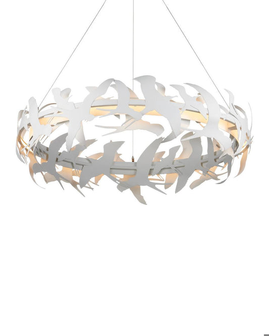 Currey and Company Tijereta White Chandelier