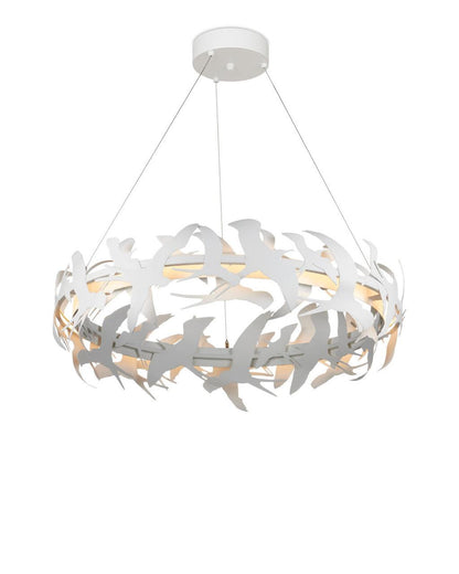 Currey and Company Tijereta White Chandelier Gesso White