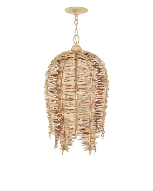 Currey and Company Tiptur Pendant Natural, Coco Cream