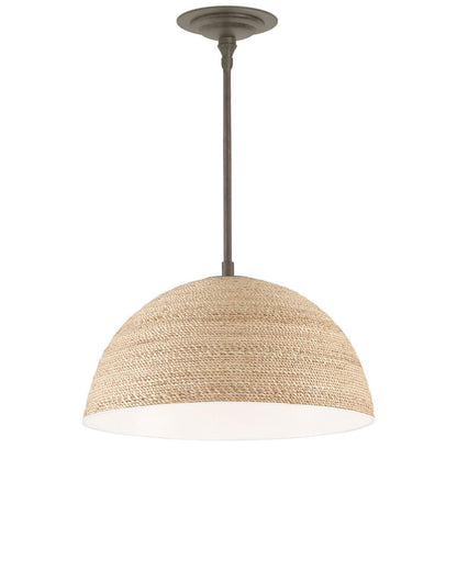 Currey and Company Tobago Pendant Natural, Sugar White, Bronze Gold