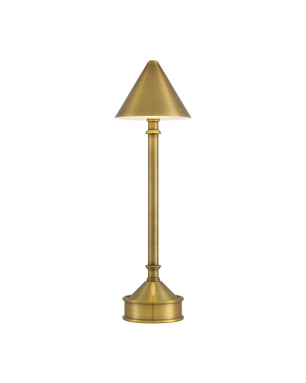 Currey and Company Traipse Brass Cordless Table Lamp Brass