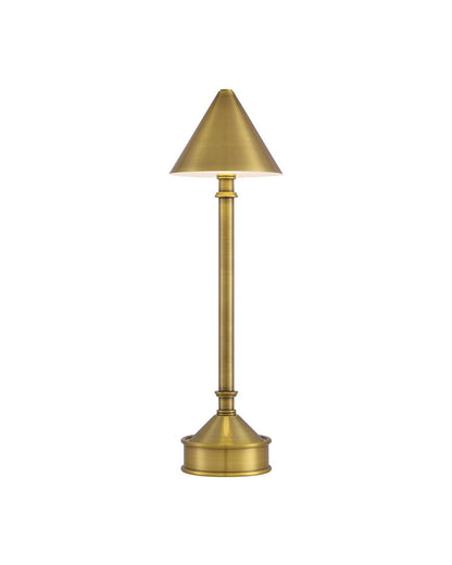 Currey and Company Traipse Brass Cordless Table Lamp Brass