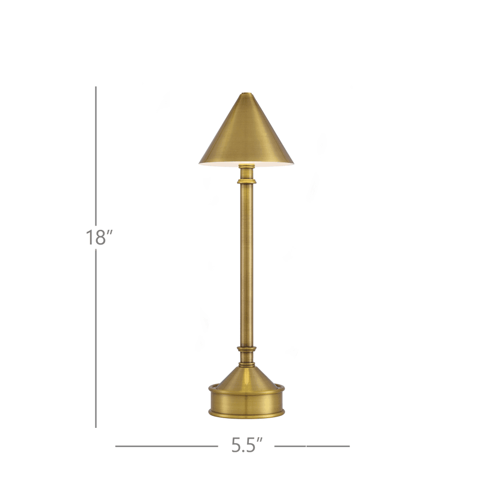 Currey and Company Traipse Brass Cordless Table Lamp