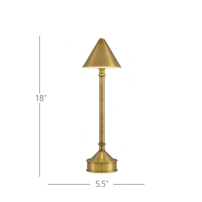 Currey and Company Traipse Brass Cordless Table Lamp