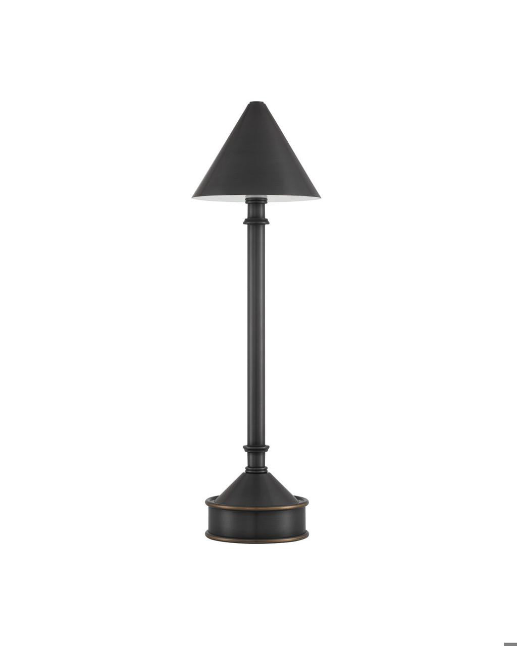 Currey and Company Traipse Bronze Cordless Table Lamp Oil Rubbed Bronze