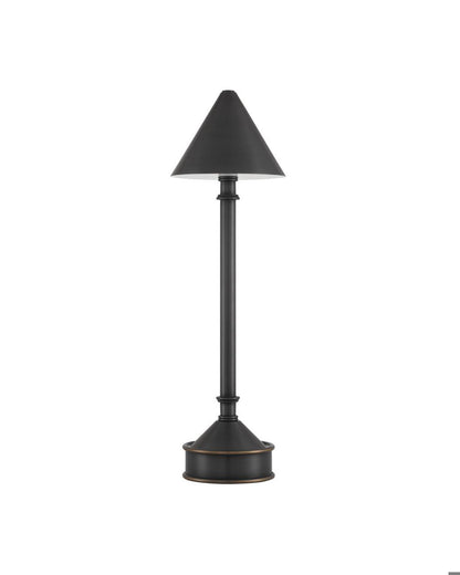 Currey and Company Traipse Bronze Cordless Table Lamp Oil Rubbed Bronze