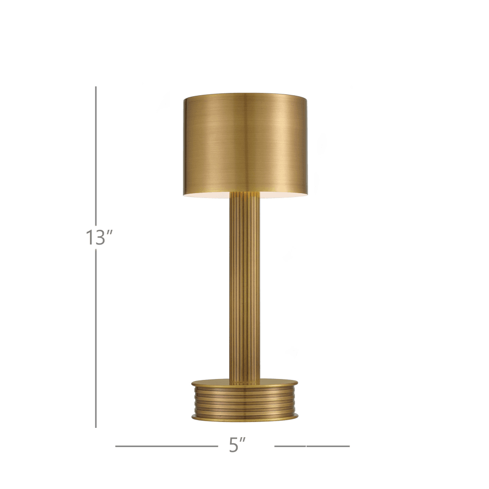 Currey and Company Traverse Brass Cordless Table Lamp