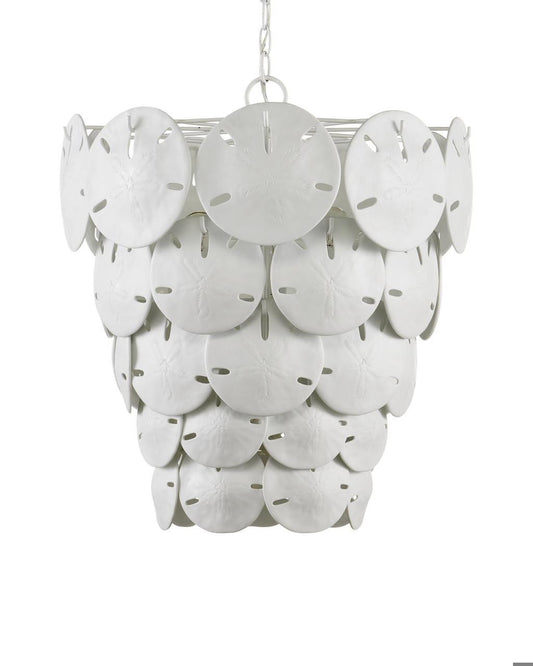 Currey and Company Tulum Large White Chandelier