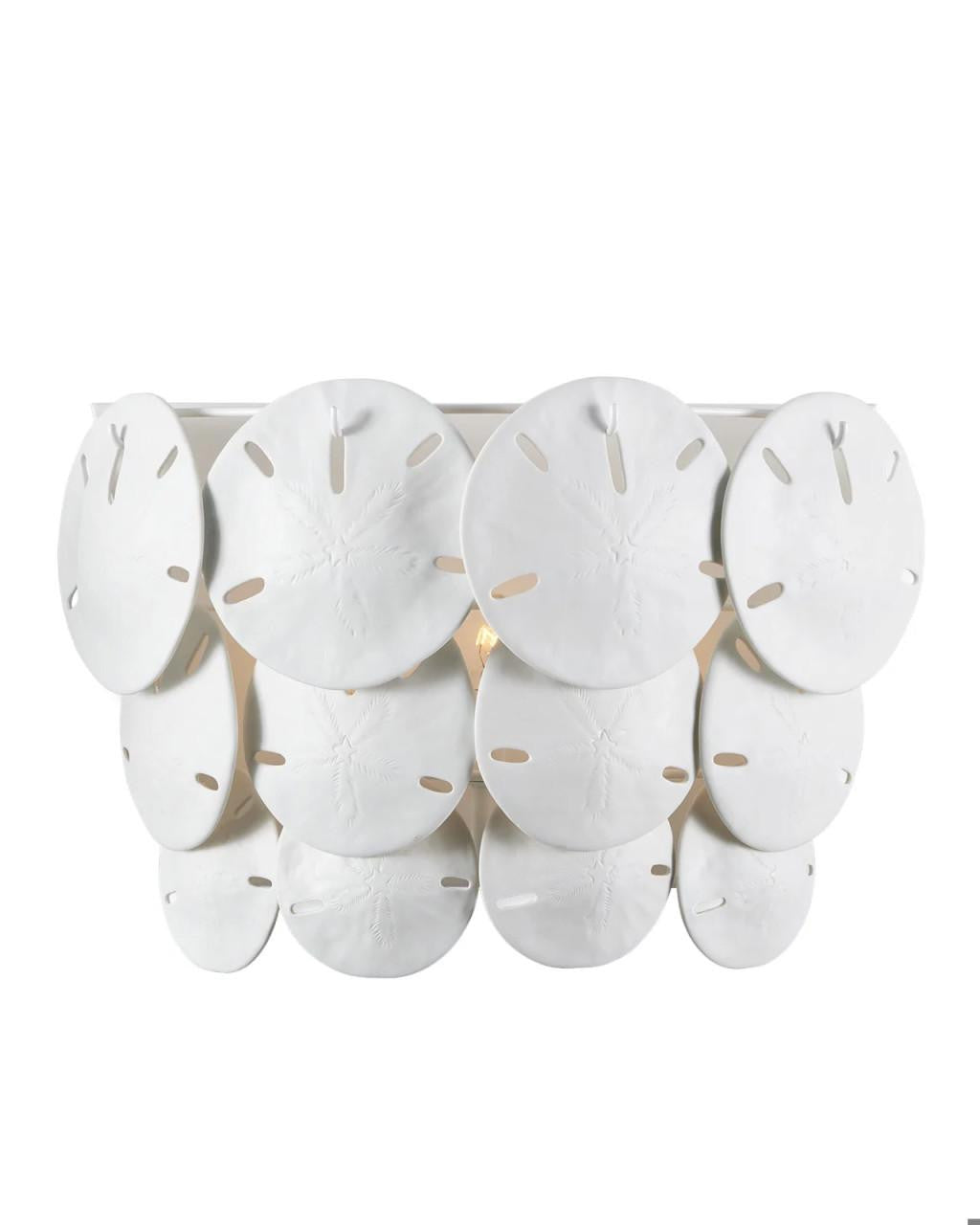 Currey and Company Tulum White Wall Sconce White, Sugar White