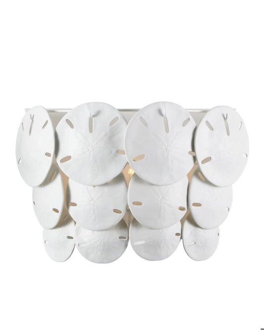 Currey and Company Tulum White Wall Sconce White, Sugar White