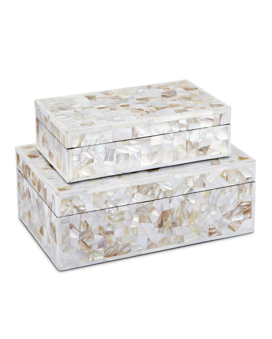 Currey and Company Uma Mother of Pearl Box, Set of 2 Natural