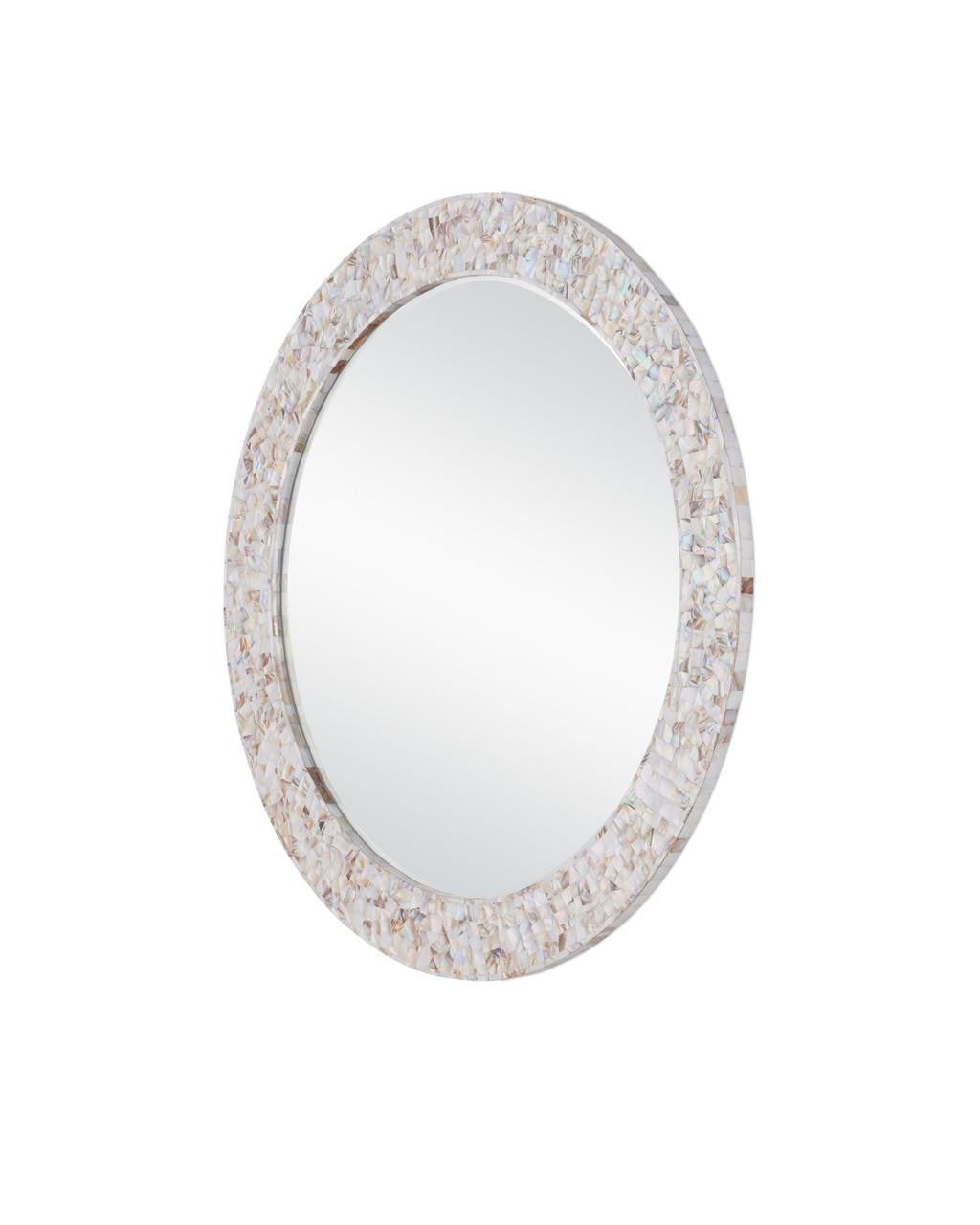 Currey and Company Uma Mother of Pearl Round Mirror
