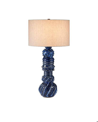 Currey and Company Undersea Dark Blue Table Lamp Dark Blue Reactive