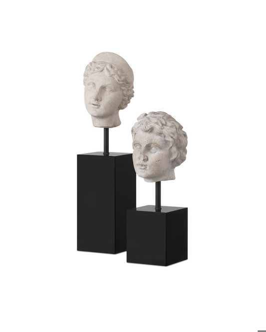 Currey and Company Venus Head on Stand, Set of 2