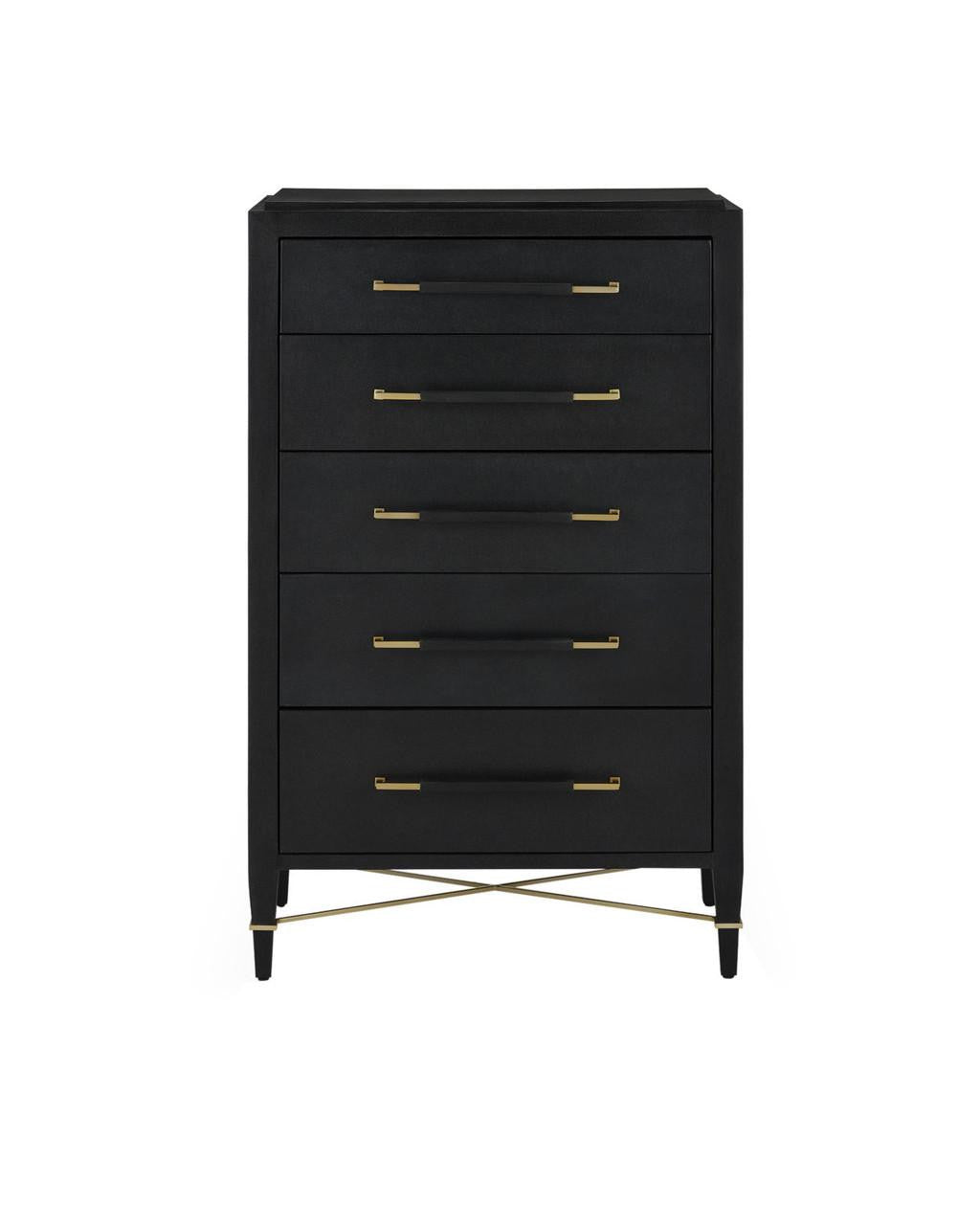 Currey and Company Verona Black Five-Drawer Chest