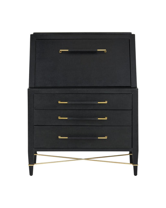 Currey and Company Verona Black Secretary Desk