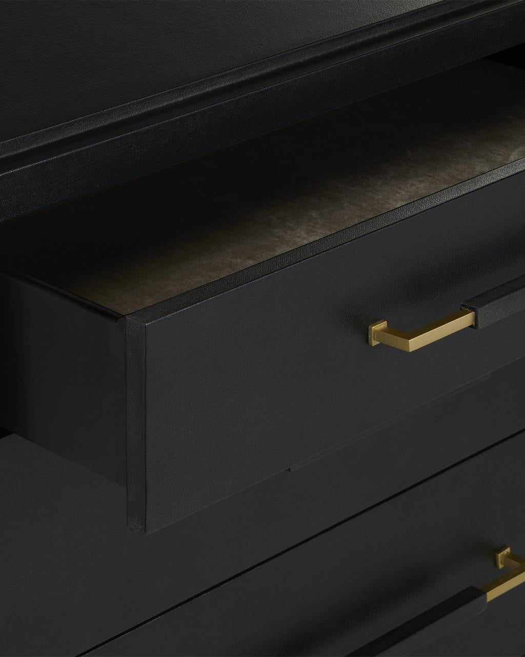 Currey and Company Verona Black Three-Drawer Chest