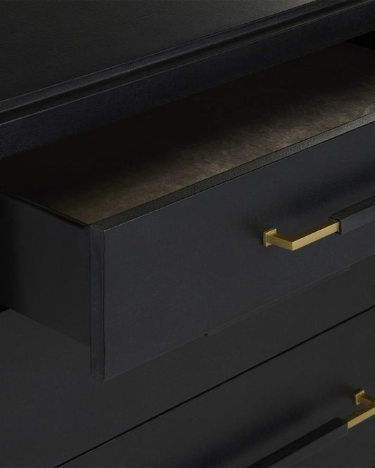Currey and Company Verona Black Three-Drawer Chest