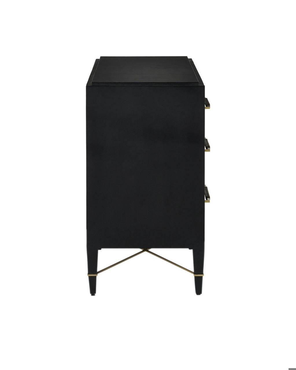Currey and Company Verona Black Three-Drawer Chest