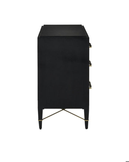 Currey and Company Verona Black Three-Drawer Chest